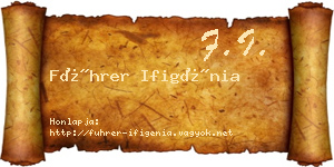 Führer Ifigénia névjegykártya